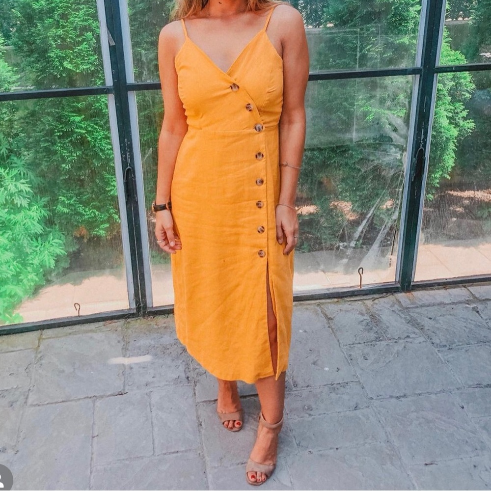 Yellow Button Dress